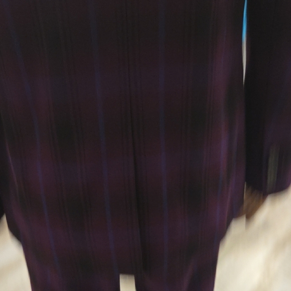 Anne Klein Purple Plaid Cropped Pantsuit - Picture 8 of 15